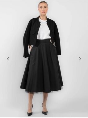 DOROTHEE SCHUMACHER Light Touch A-Line Midi Skirt in black